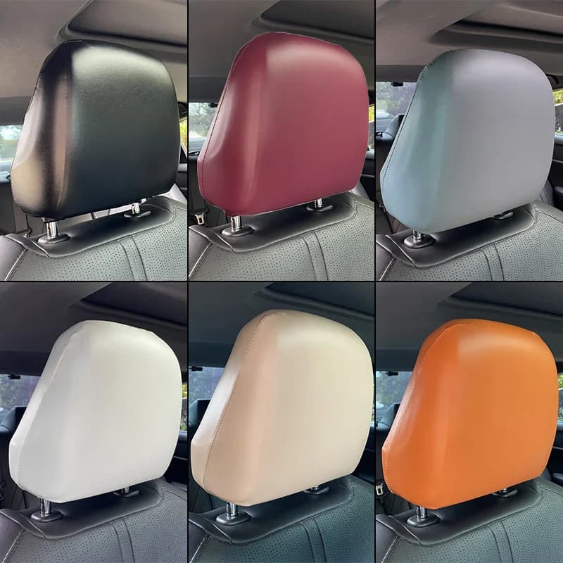 Universal Headrest Cover for Car Head Cover Waterproof PU Leather Anti-dust Elastic Cover Back Seat Headrest Protection for Truck SUV