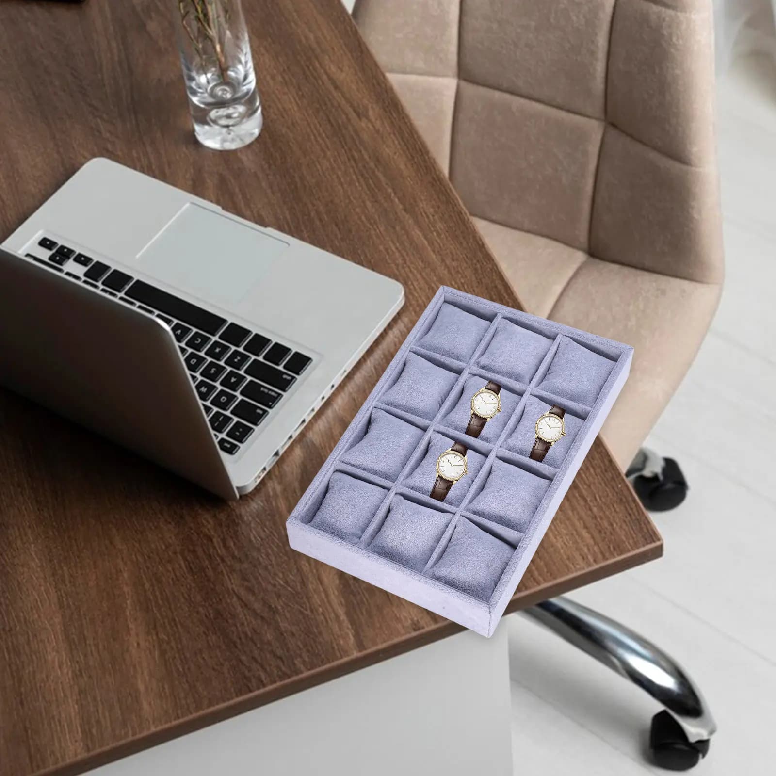 Set of 2 Organizers Impilabilities for Watches with 12 Parts, Jewelry Display with Soft Bearings for Banking Bracelets