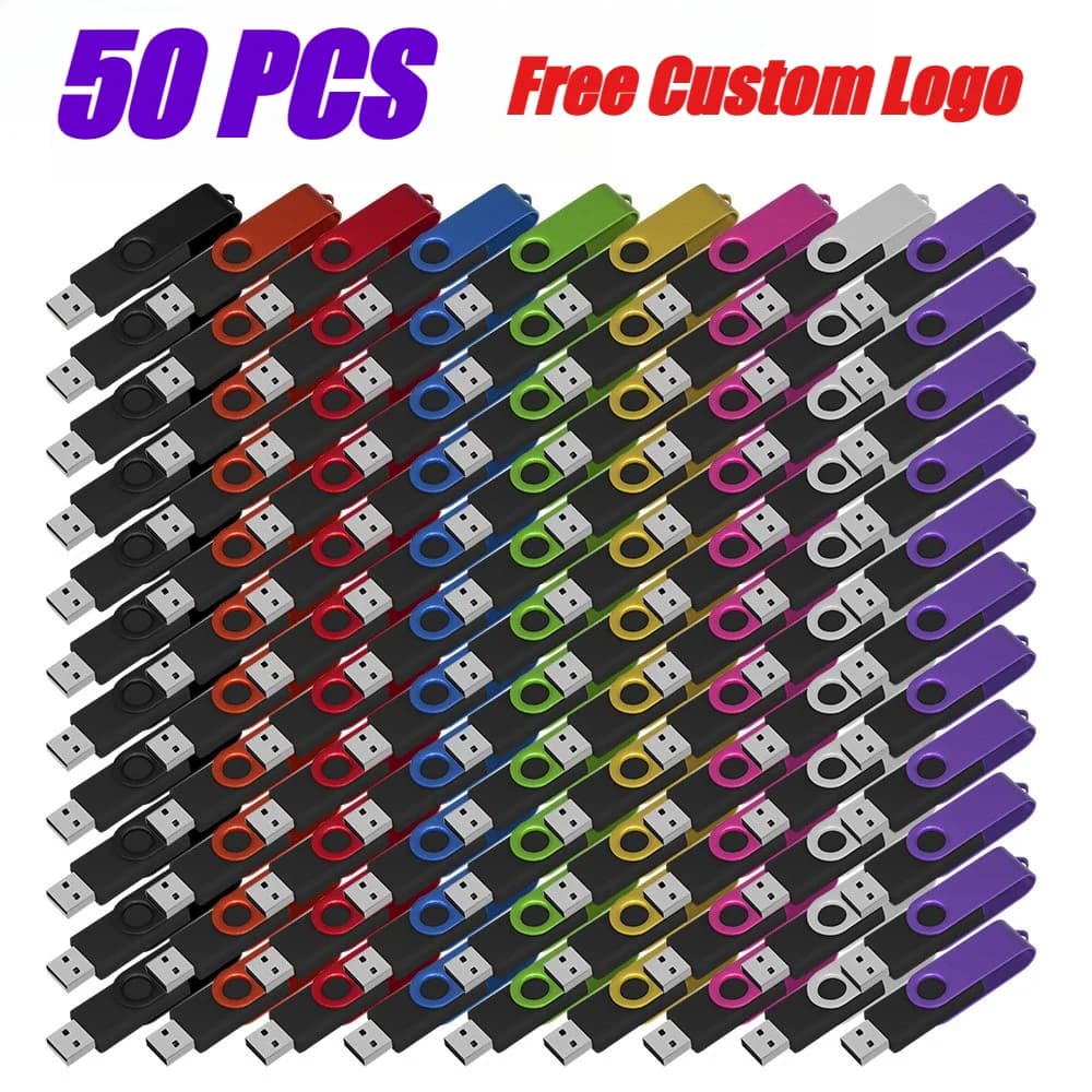 50 pz all'ingrosso Chiavetta USB 2.0 in metallo da 128GB 64GB 32GB, Pen Drive USB, Regalo aziendale 16GB 8GB 4GB 128M, Flash Disk con logo personalizzato gratuito