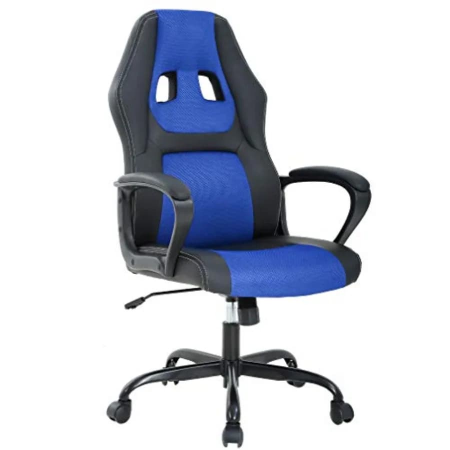 Sedia da Ufficio Ergonomica Economica, Sedia da Scrivania, Sedia da Gaming per PC, Sedia Girevole in Pelle PU con Rotelle, Sedia Direzionale per Computer con Supporto Lombare