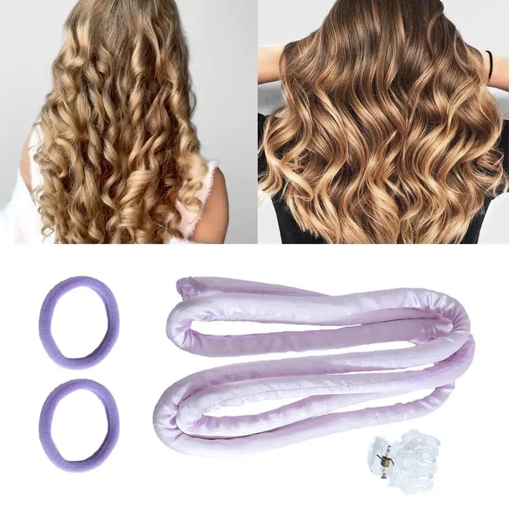 Set of thin curlers with clips for big waves, voluminous bigots during the night, tool kit for lazy styling, tools for curling