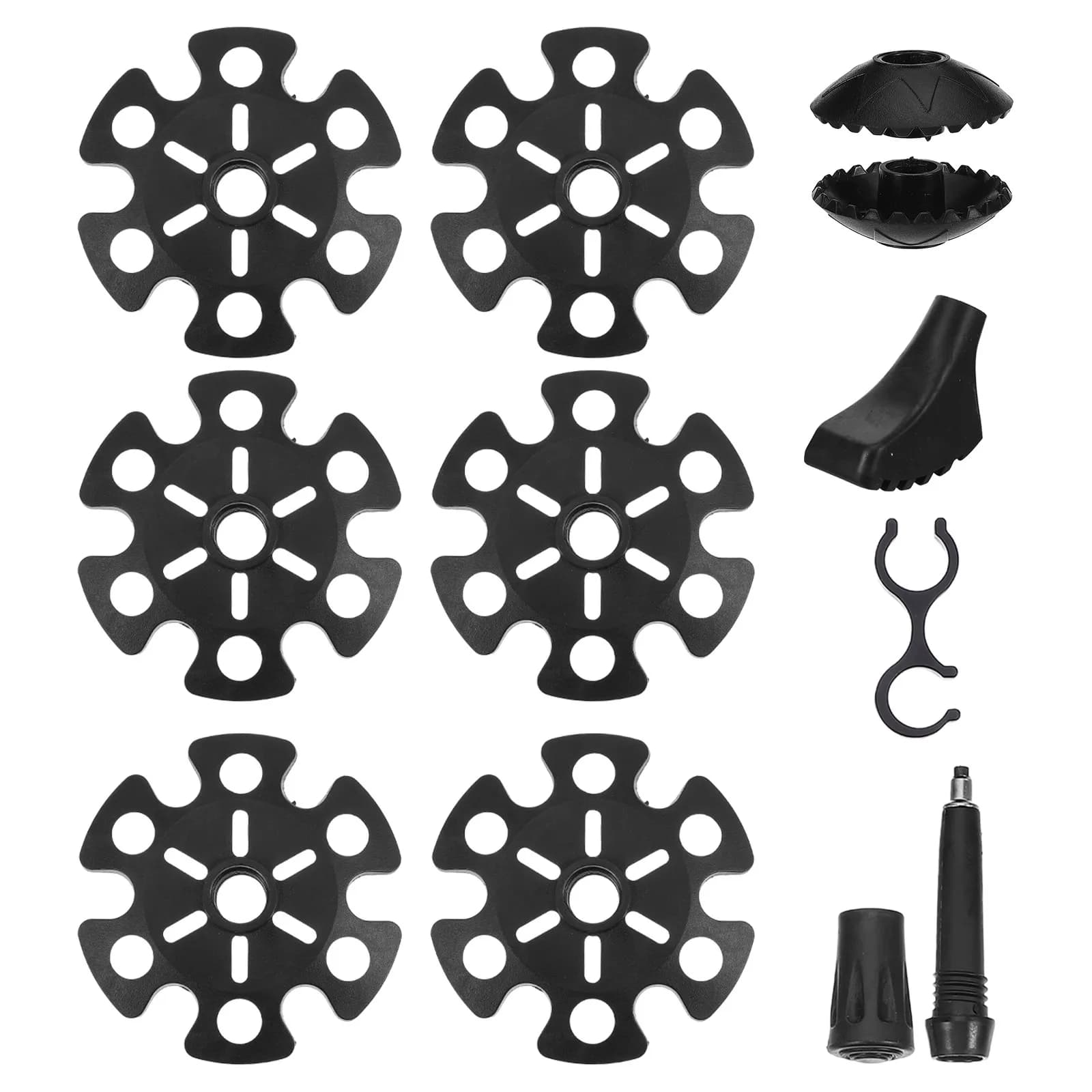 1Set Tungsten Steel Trekking Pole Tips Hiking Stick End Caps Replacement Anti-Skid Snow Mud Basket Protectors Walking Pole Ends