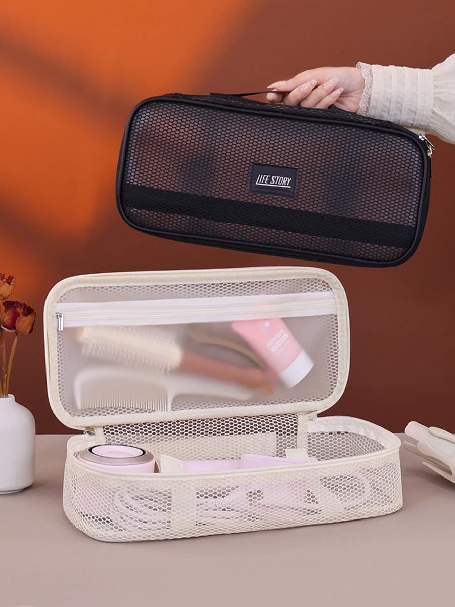 Borsa Portatile per Strumenti di Styling Capelli, Organizer da Viaggio in Rete Trasparente, Custodia Impermeabile Antigraffio per Arricciacapelli e Asciugacapelli