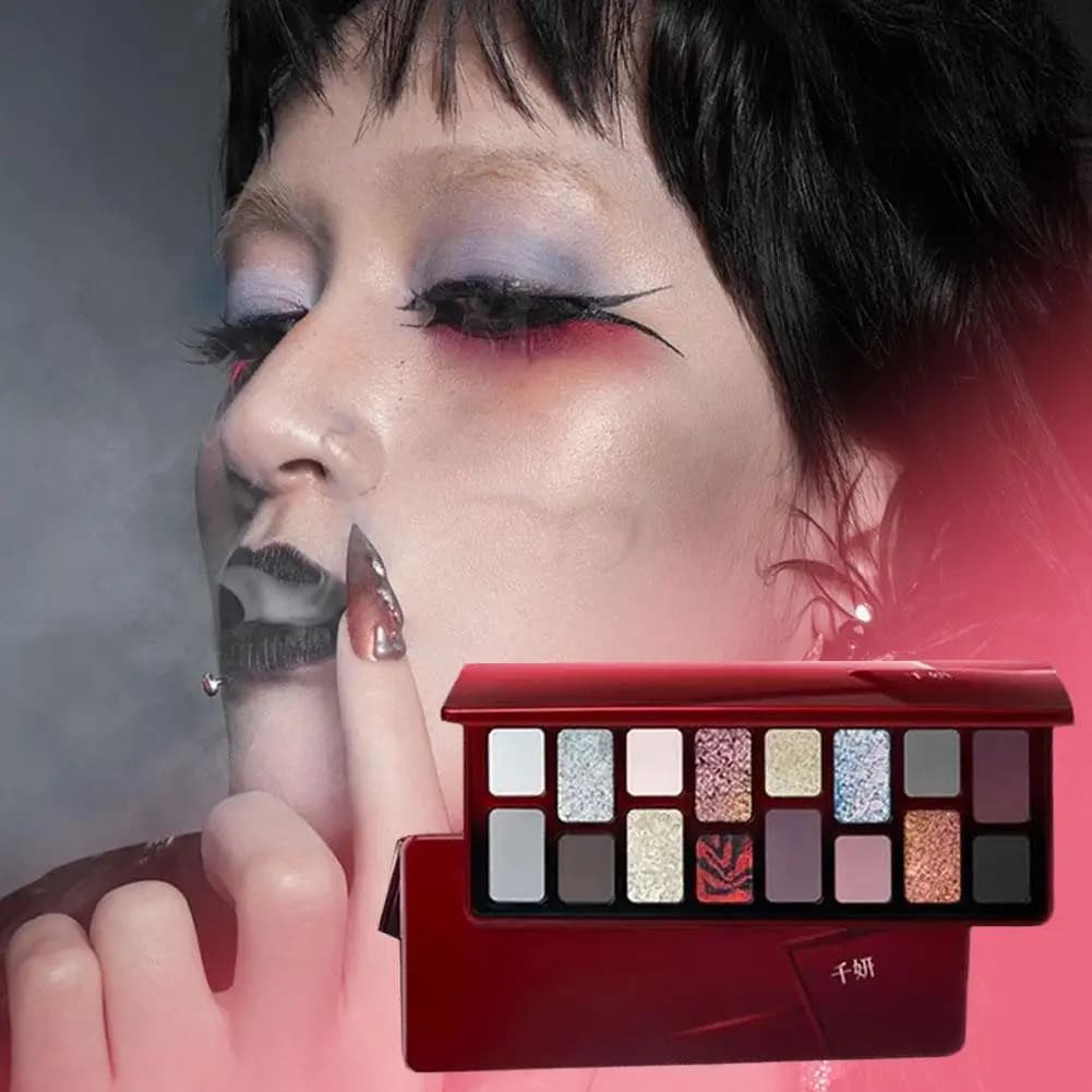 Palette Ombretti Multifunzionale Star Core Interstellar Rock 16 Colori Brillanti e Opachi, Trucco Occhi Impermeabile Effetto Crepuscolo Rosa