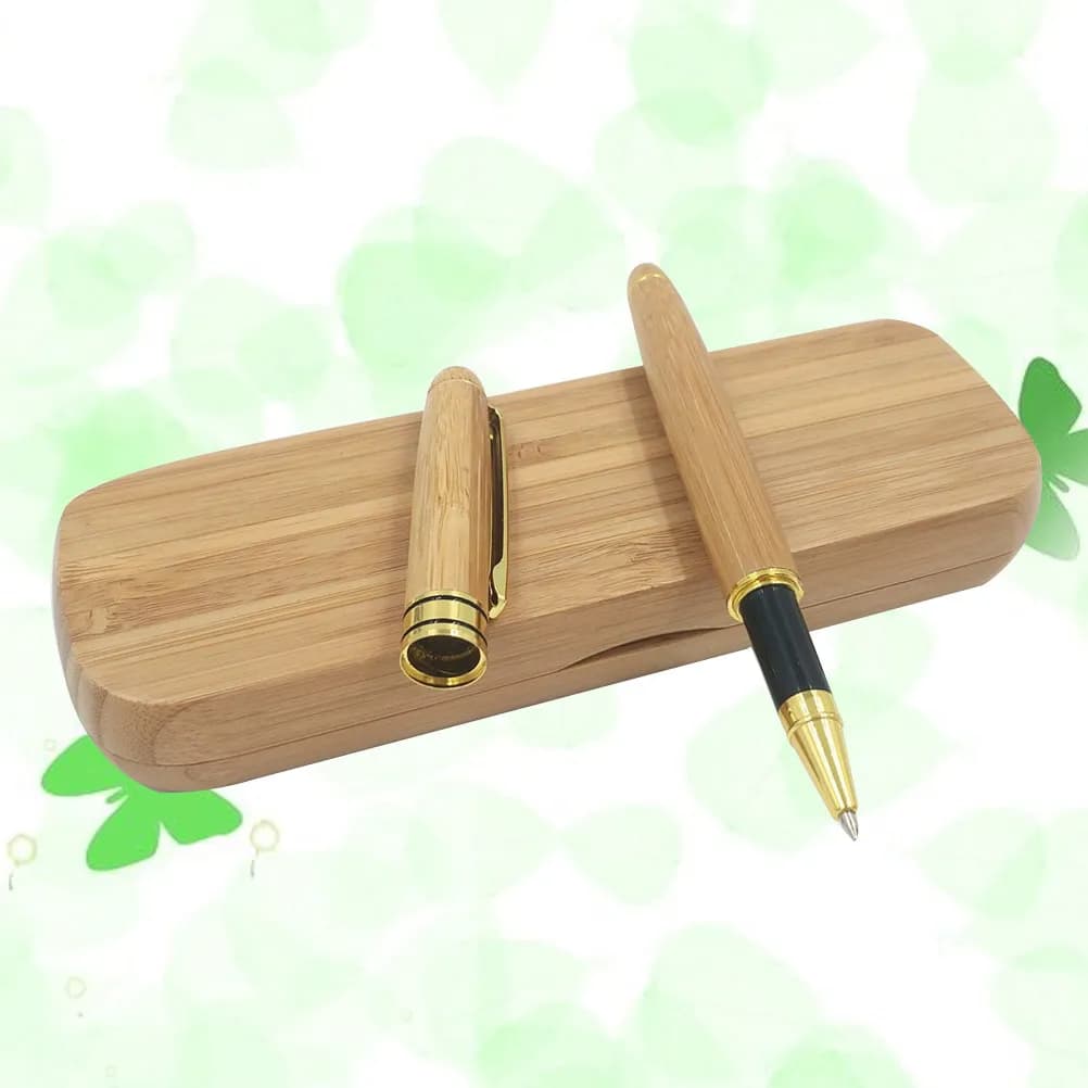 Bamboo Gel Pen Set Elegant Pen for Signature Calligraphy Birthday Anniversary Father's Day Gift Box