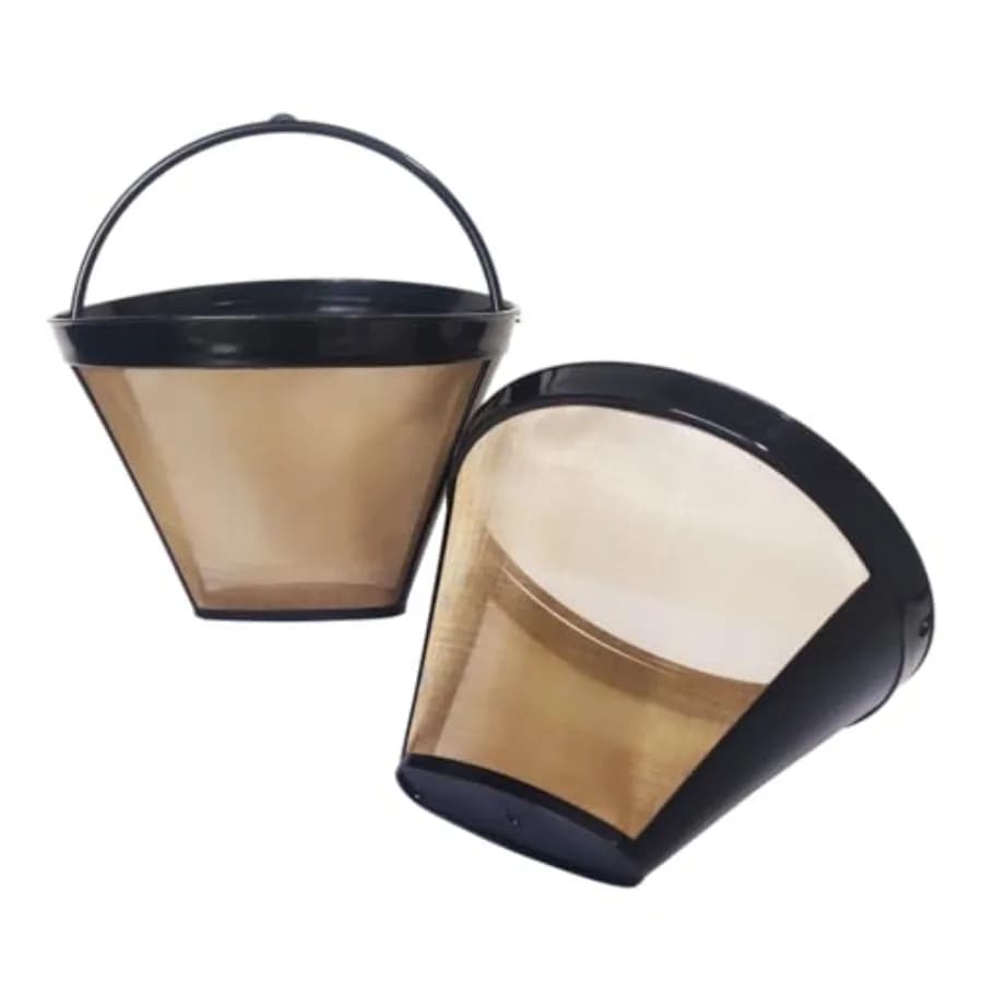 2Pcs Reusable Coffee Filter Basket, No.4 Cone Coffee Maker Filters, for Ninja and Cuisinart Coffee Maker Machines Brewers Filte