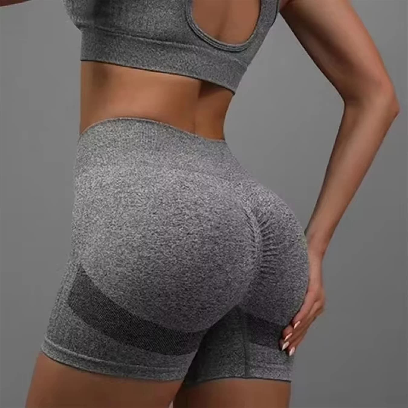 Pantaloncini da donna senza cuciture a vita alta per ciclismo, jogging, fitness, sport, palestra, yoga.