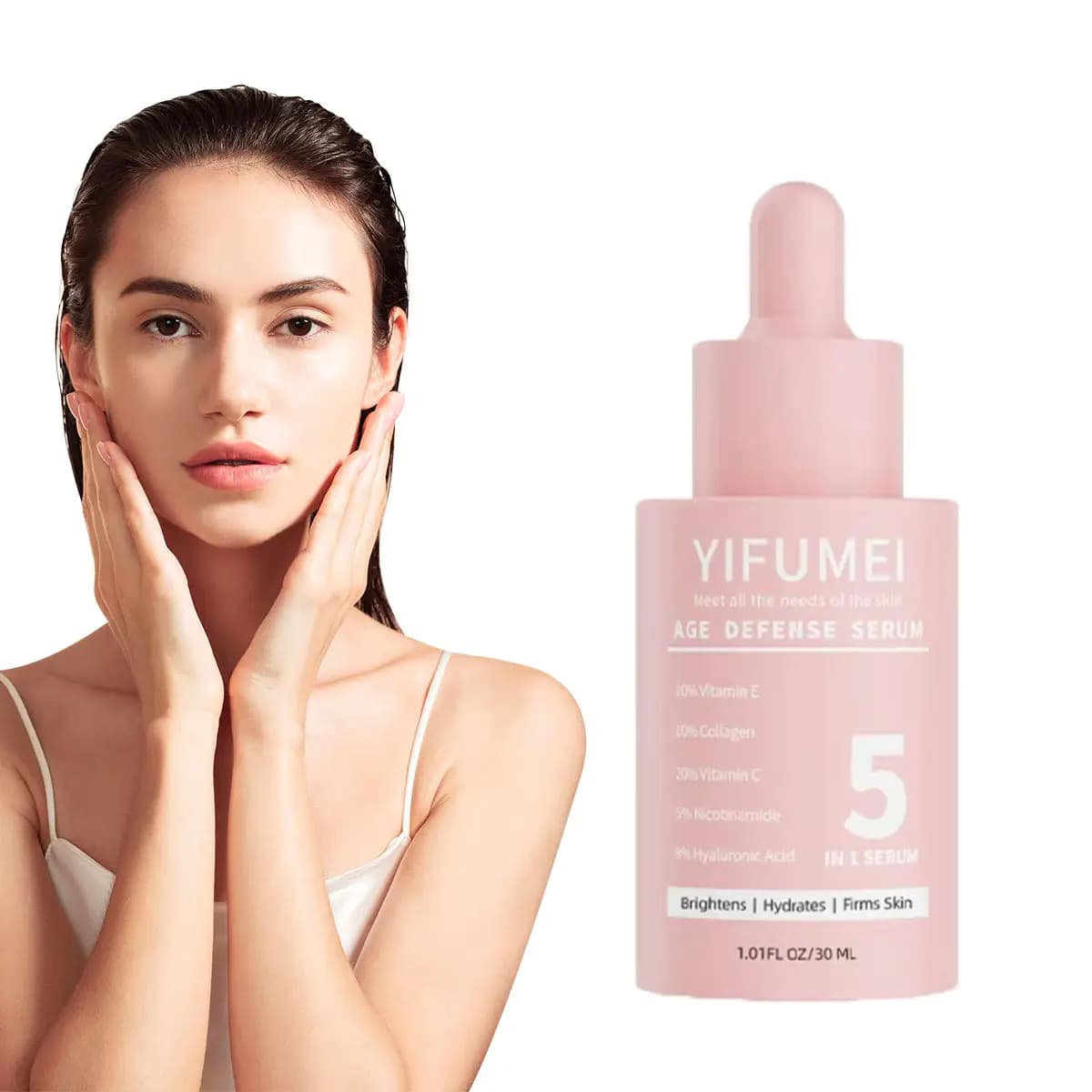 Face serum 5 in 1 with niacinamide, hyaluronic acid, vitamin C, serum for skin texture, deep and firming moisturizing serum for skin care