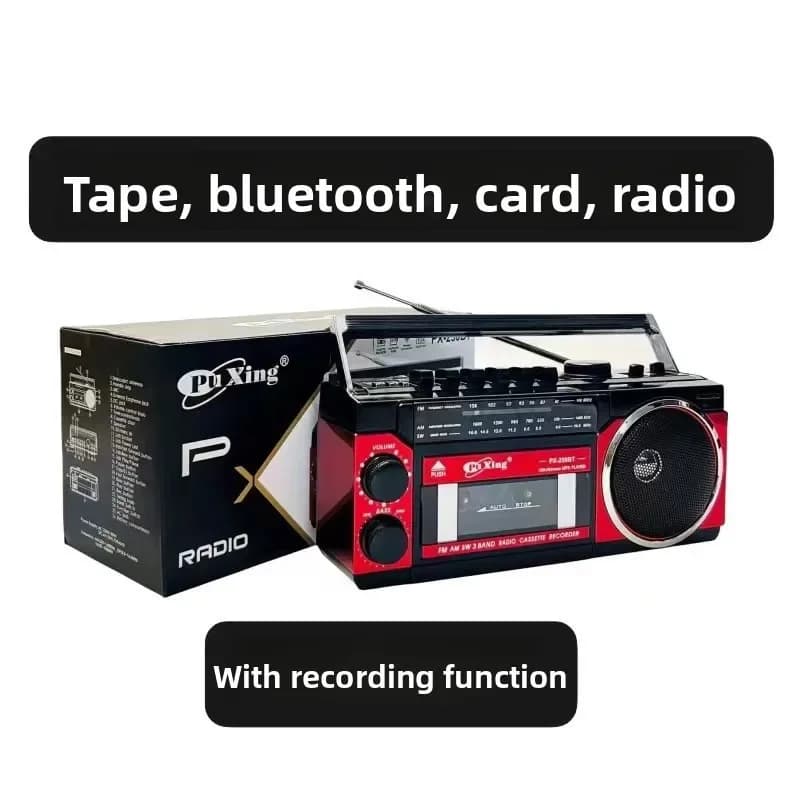 PX-250BT Retro Nostalgic Tape Player Vintage 1980S Cassette Player Am Fm Sw Radio Bluetooth Speakers With Usb Memory Card Port