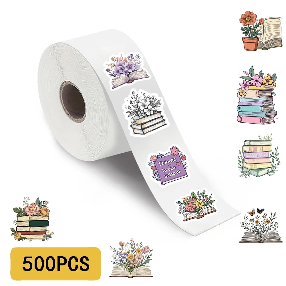 500 pezzi di lettura fiori rotolo adesivi notebook laptop graffiti regalo fai da te telefono adesivi estetici impermeabili decorativi per la casa