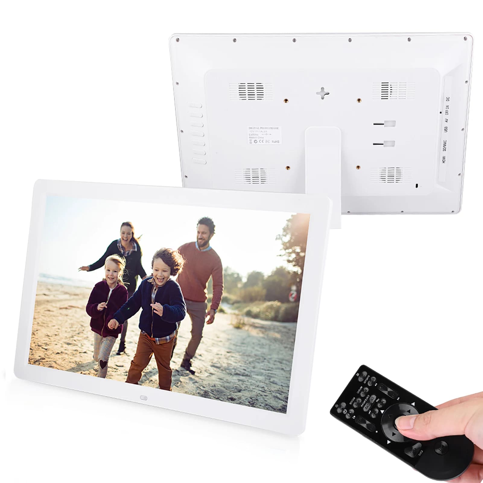 17Inch 1440*900HD Digital Music Photo Picture Frame Alarm Frame Clock Player Album Remote Control Clear Display Multi Functional