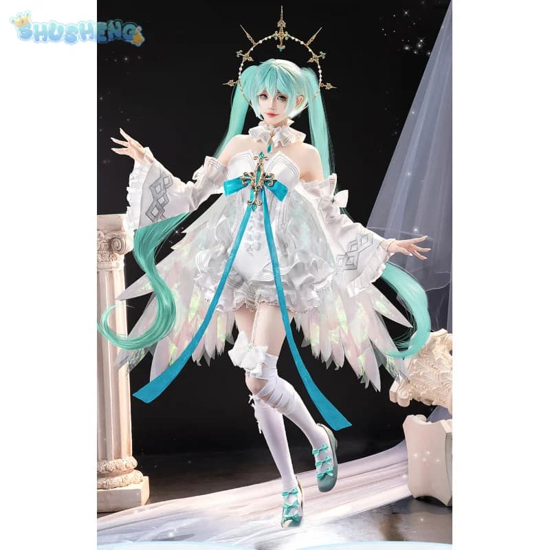 Anime Miku Cospaly miku Costume Tuta skirt leg, cravatta socks headdress, props scene accessories set complete uniform for women Halloween