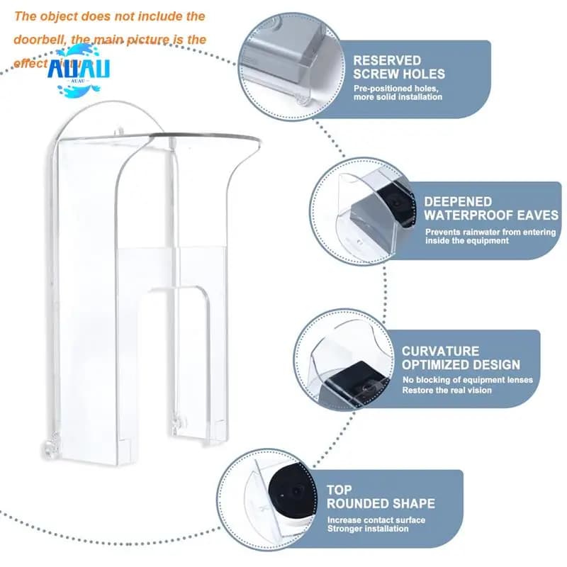 AUAU-Copertura antipioggia per campanello in plastica adatta per i modelli ad anello Campanello Protezione impermeabile Scudo Videocitofoni