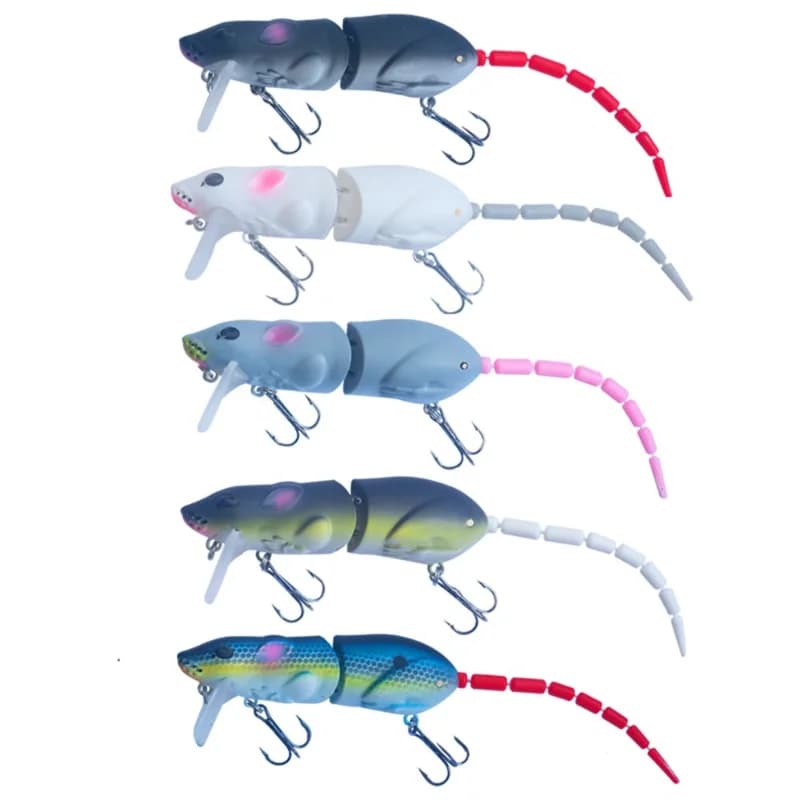 1pc Mouse Lure Plastica artificiale Mouse Richiamo di pesca Swimbait Rat Pike Bass Minnow Esche galleggianti Attrezzatura da pesca