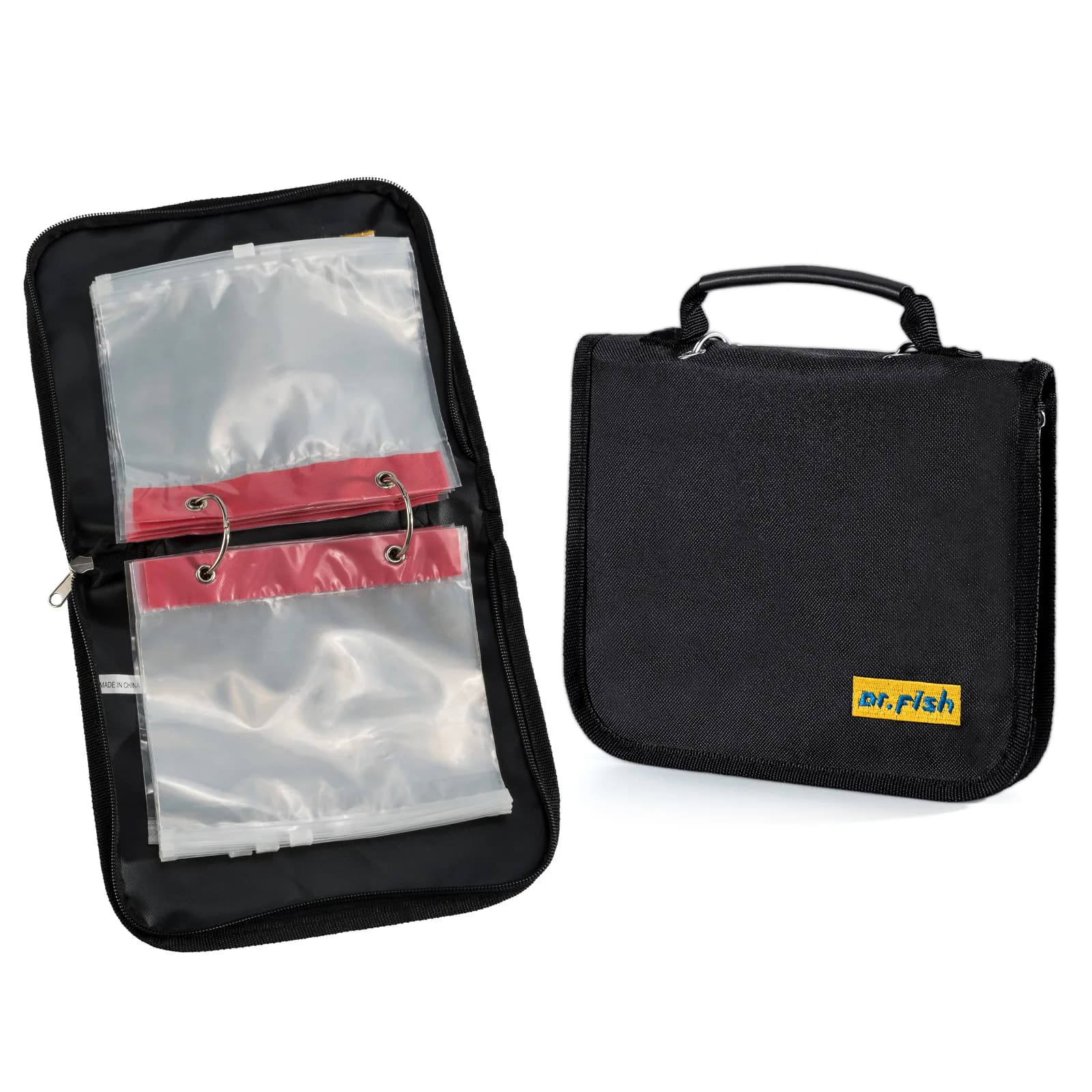 Fishing bag with soft bait Waterproof canvas with soft bait Collector for fishing gear with sequins Jig Worm Spinnerbait Foldable bag