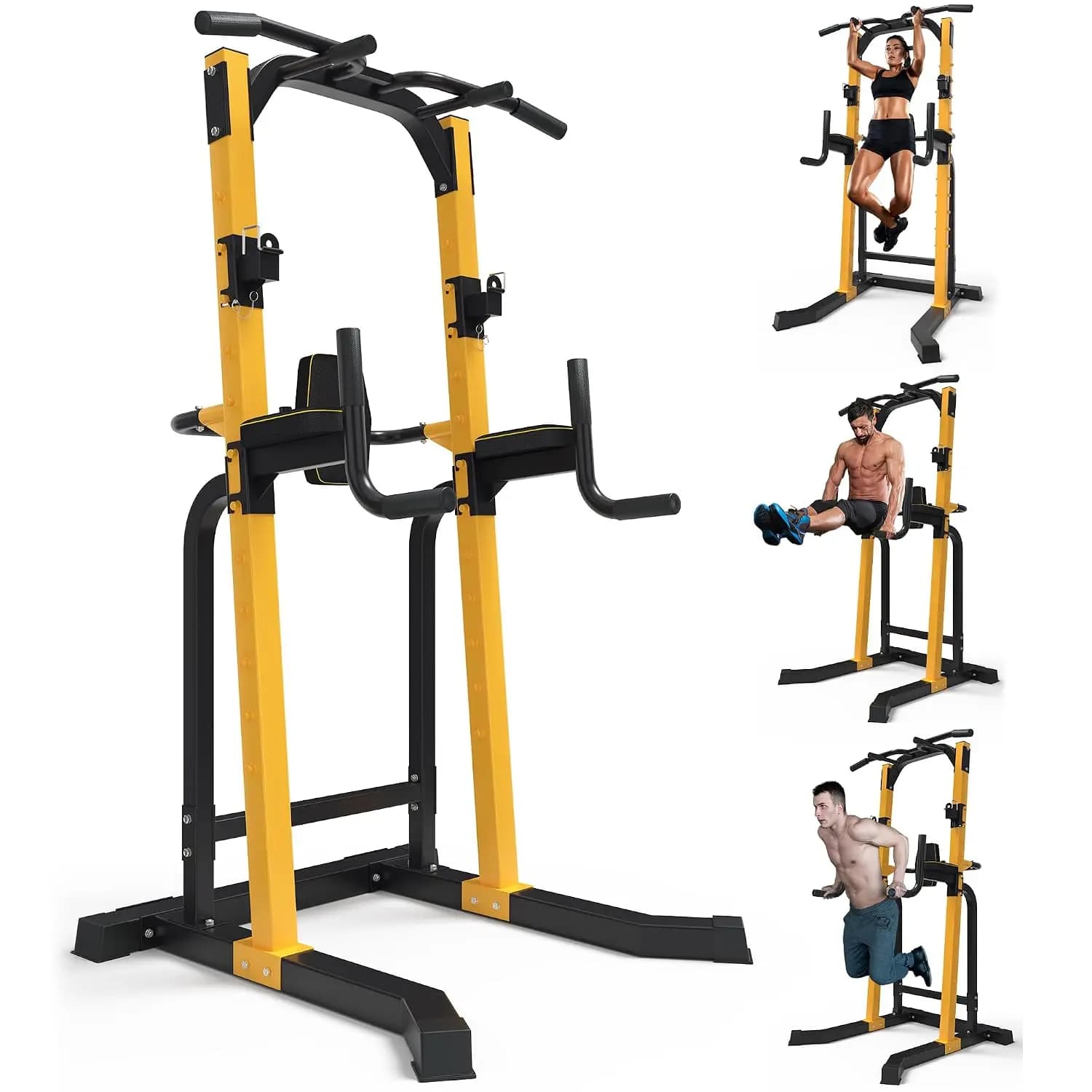 Power Tower, Pull Up Bar and Dip Station for Home Gym, 1500LBS Weight Capacity, Adjustable Height, Heavy Duty Steel, Customized