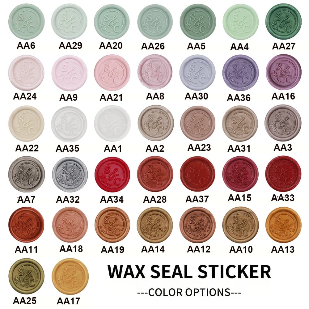 30/50/100/150 pezzi adesivi sigillo di cera per matrimonio personalizzati, 37 colori di adesivi sigillo di cera autoadesivi, decorare inviti di nozze