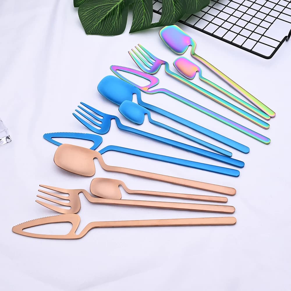 4/12 pezzi set di posate opache coltello forchetta cucchiaio set di stoviglie stoviglie in acciaio inossidabile posate occidentali set di posate da cucina