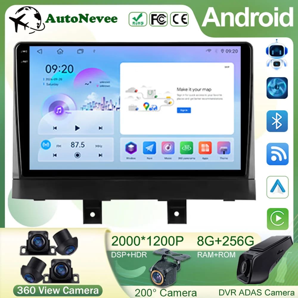 Multimediale Android Per Changan Alsvin 3 2018 - 2023 Auto Stereo CPU Radio QLED Lettore di Navigazione Carplay Auto HDR Cam Dash BT WIF
