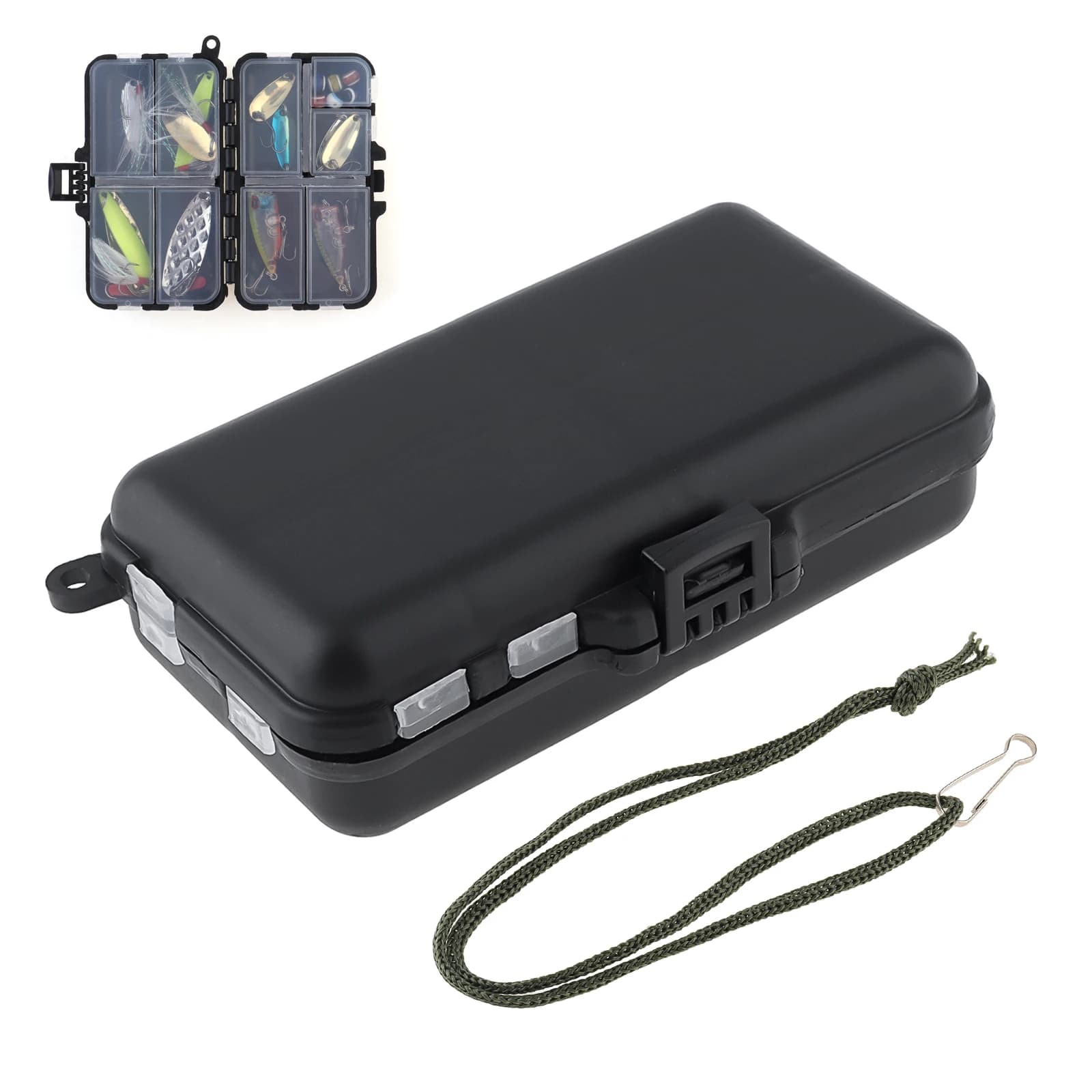 9 compartment fishing gear box 2-layer fishing bait box bait hooks plastic bag fishing tool at sea