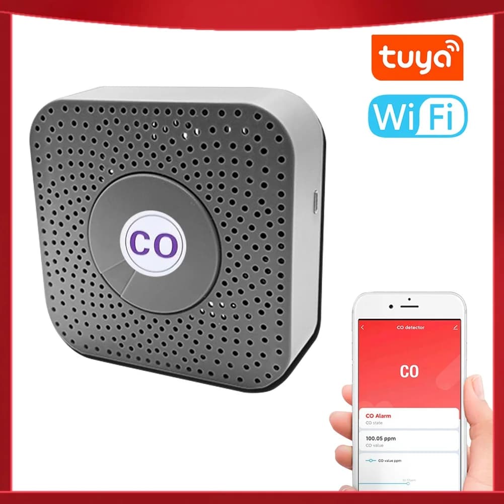 Rilevatore di CO WiFi Tuya, Tester Portatile di Monossido di Carbonio, Misuratore Multifunzionale per la Concentrazione di Monossido di Carbonio