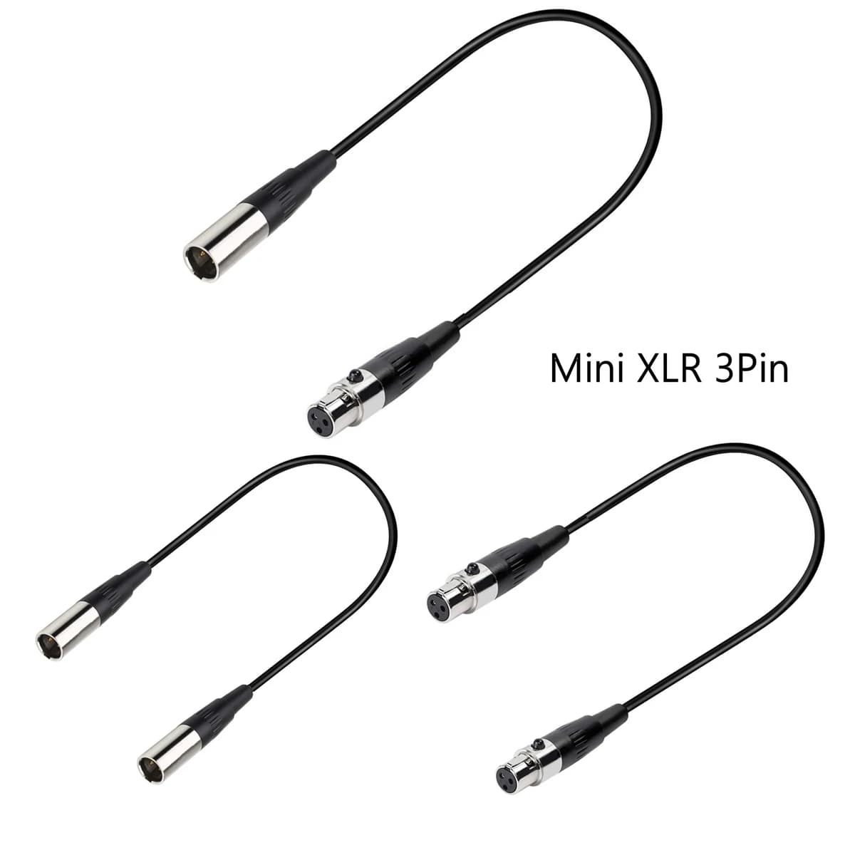 Cavo Mini XLR 3 Pin Maschio/Femmina a Mini XLR 3 Pin Maschio/Femmina per Blackmagic Pocket Cinema 4K, Cavo Audio da 0,3M a 5M