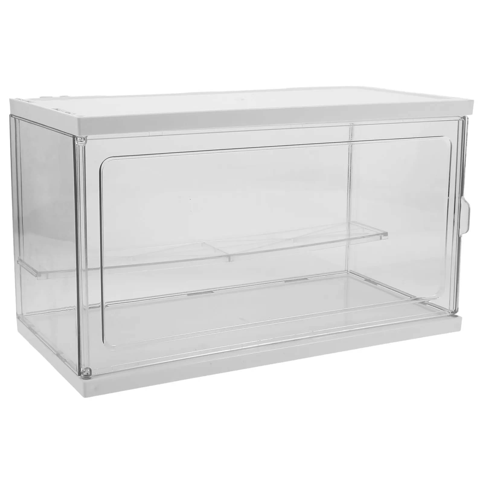 Clear Transparent Display Cabinet for Action Figures Storage Case Desktop Organizer Small Space Saving Showcase Box Living Room