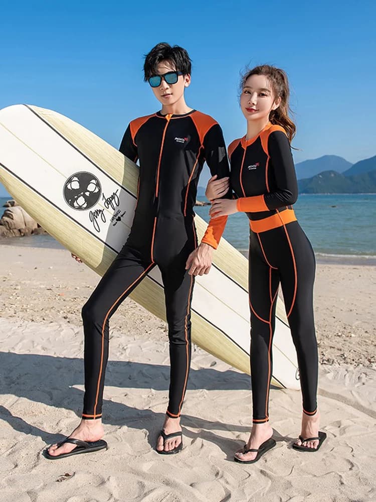 Muta Subacquea Intera a Maniche Lunghe Plus Size per Coppie, Protezione Solare, per Snorkeling, Costume da Nuoto Uomo, Marca Love Qilin