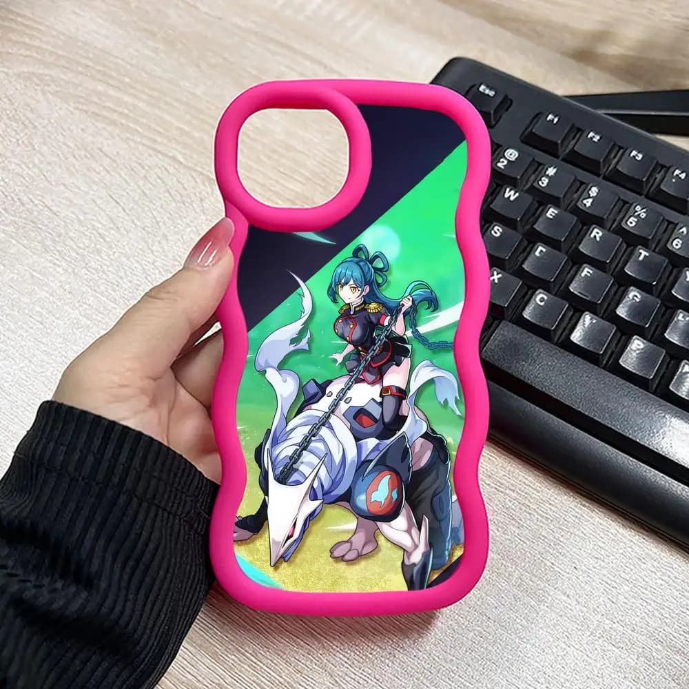 Mato seihei no slave Himari Phone Case for iPhone 17 16 15 14 13 12 11 Air Pro Max Plus Red Soft TPU Wavy Edge Cover