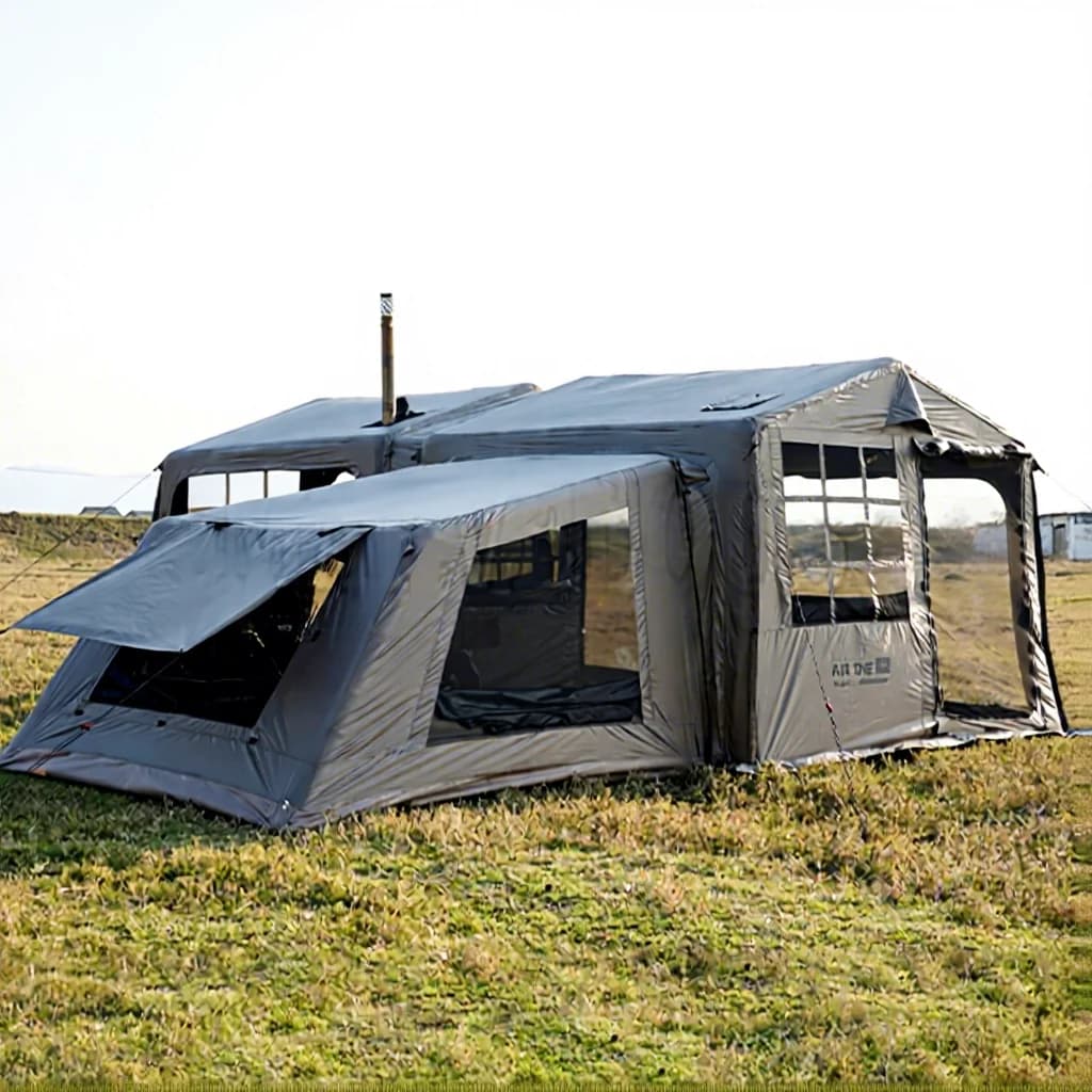 Tenda da Campeggio Gonfiabile di Lusso Portatile con Camera da Letto Annessa, in Tessuto Oxford Impermeabile per Uso Esterno