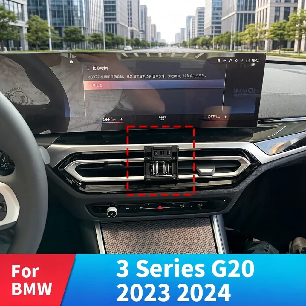 Caricatore Wireless per Auto a Ricarica Rapida con Supporto Manuale per Telefono da Bocchetta dell'Aria per BMW Serie 3 G20 2023 2024