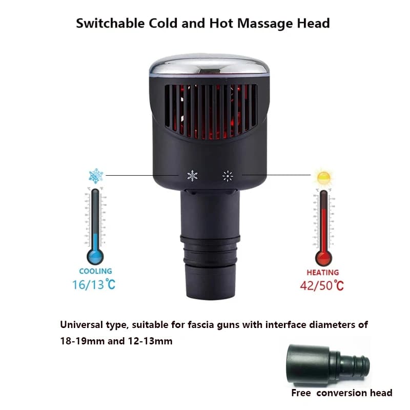 New massage head with gun for thermal and cold band, 19 mm caliber, universal type