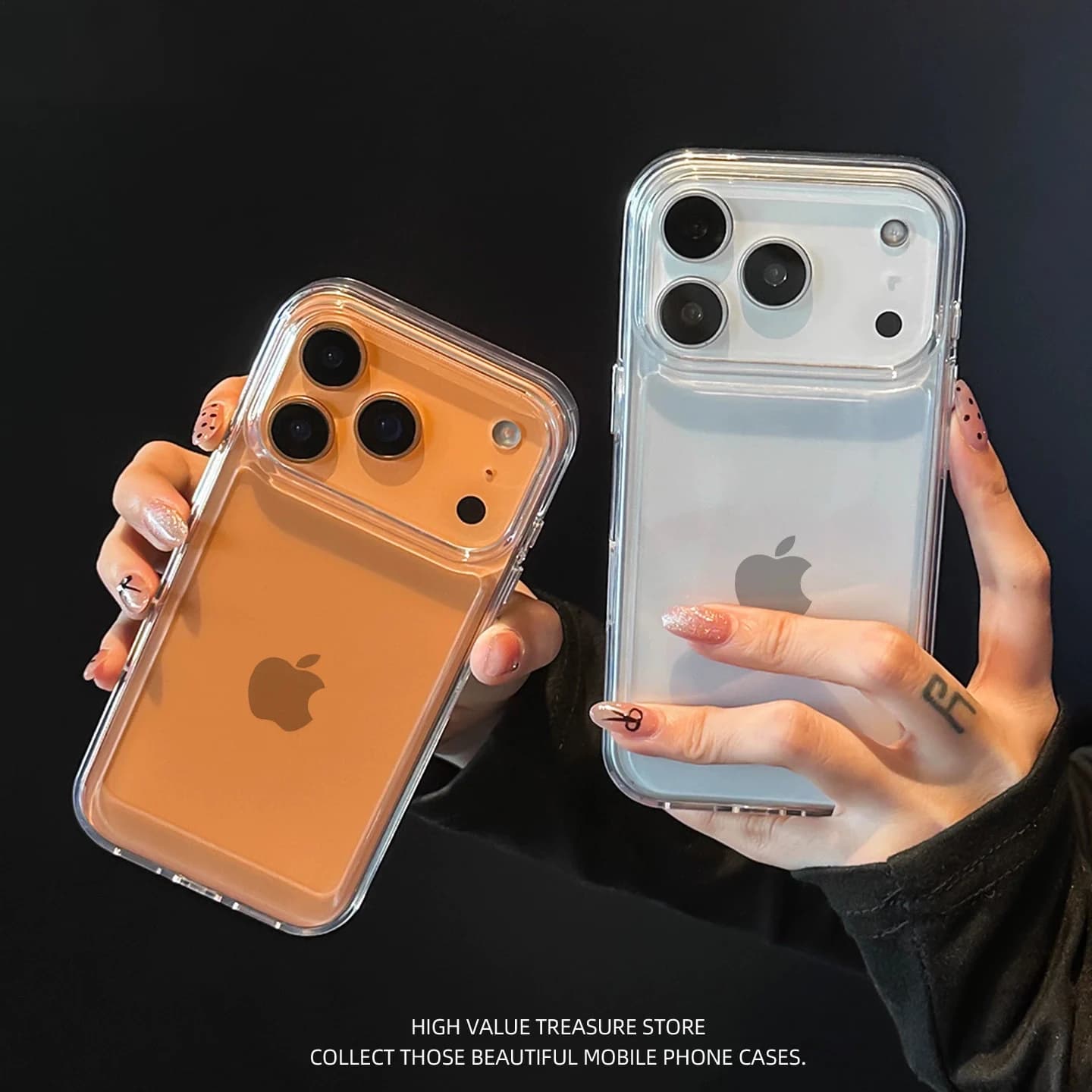 Cassa del telefono Per iPhone 17 Air 16 15 14 7 8 Plus 13 12 11 Pro Max Trasparente Paraurti Duro Silicone di Lusso Trasparente Antiurto copertura