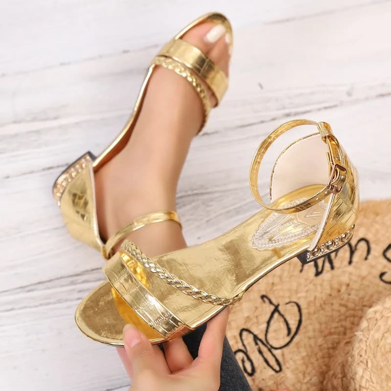 Sandali Estivi Donna 2026 con Tacco Basso, Scarpe Casual alla Moda Comode con Punta Aperta e Tacco Quadrato, Sandali di Lusso Firmati