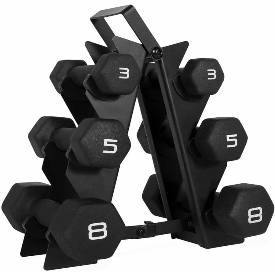 Set di manubri in neoprene nero con design a forma esagonale antiscivolo per un'efficaciformazione della forza di tonificazione muscolare e l'allenamento della perdita di peso