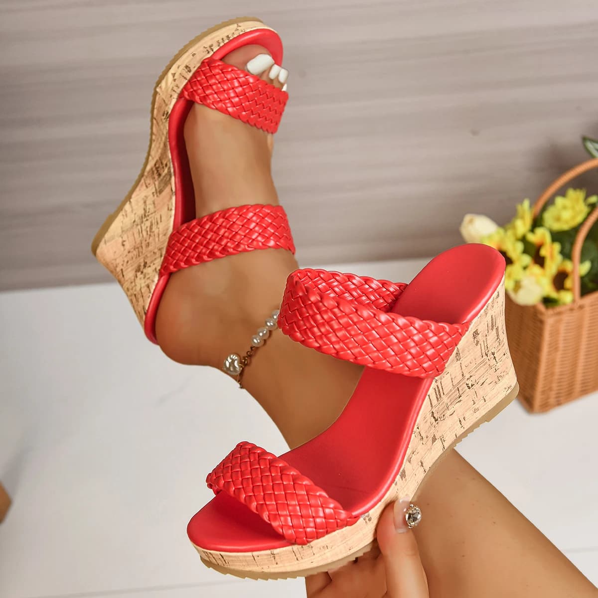 2025 Nuove Donne di Estate All'aperto Slip on Sandali Con Zeppa Scarpe antiscivolo Piattaforma Delle Donne di Modo Sandali Comodi Zapatos De Mujer