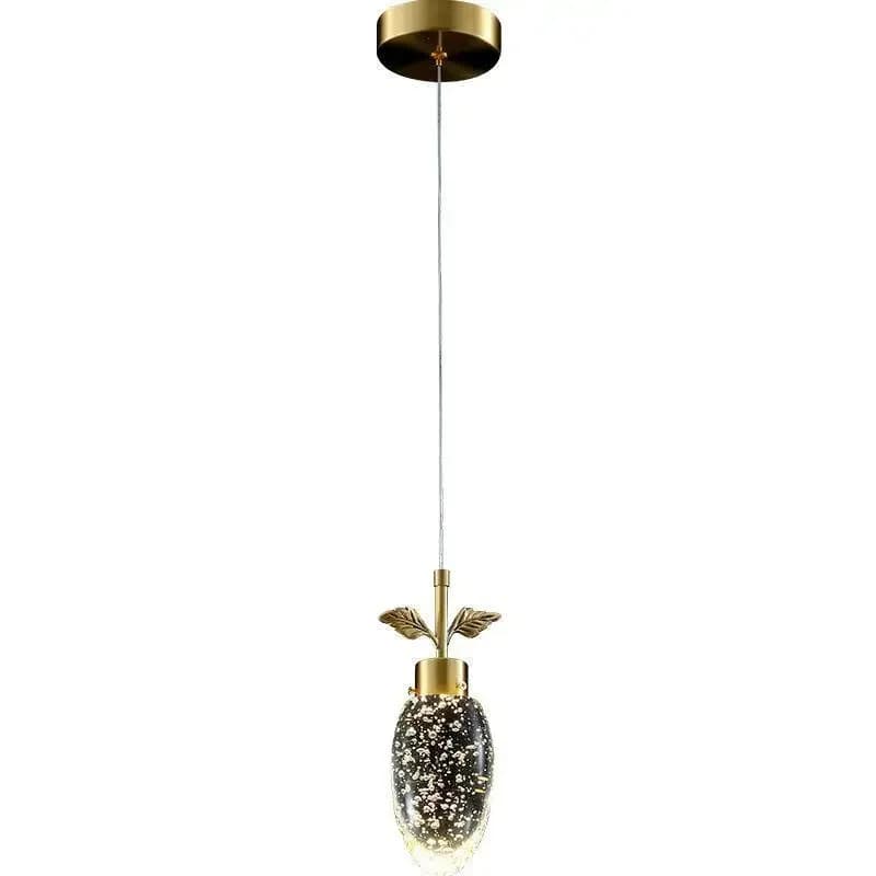 Piccolo lampadario in cristallo leggero e di lusso, lampadario da comodino per camera da letto di design, lampada da bar ristorante interamente in rame semplice e creativa