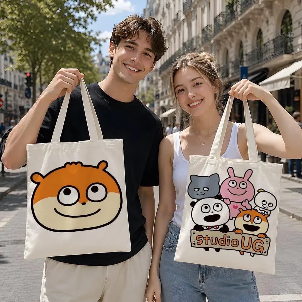 Artist N-Nishimura Y-Yuji Storage Bags Reusable Canvas Tote Suitable for School Class Commuting Shopping as Gifts