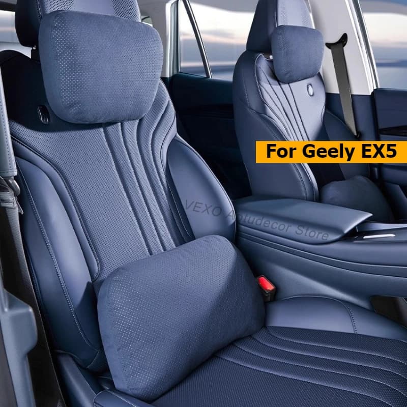 Per Geely Galaxy E5 Geely EX5 2025 2026 Auto poggiatesta collo cuscino scamosciato cuscino in schiuma lombare cuscini schienale in vita accessori