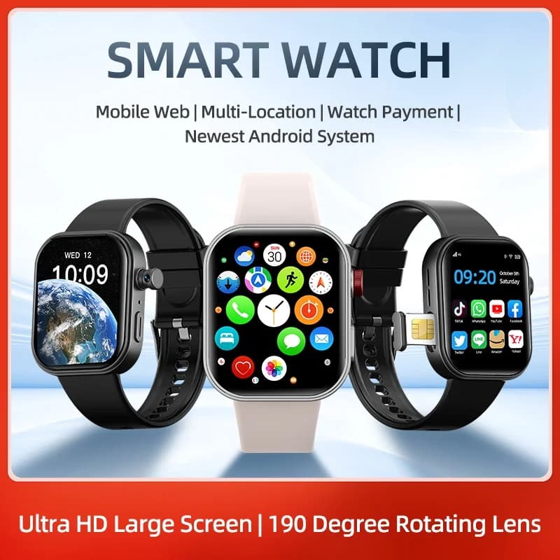 New Smartwatch i9 Pro with 2,29 Amoled Display Inches 490*580 and 180 Functions ° Rotating Camera with GPS, WIFI and SIM Card Slot