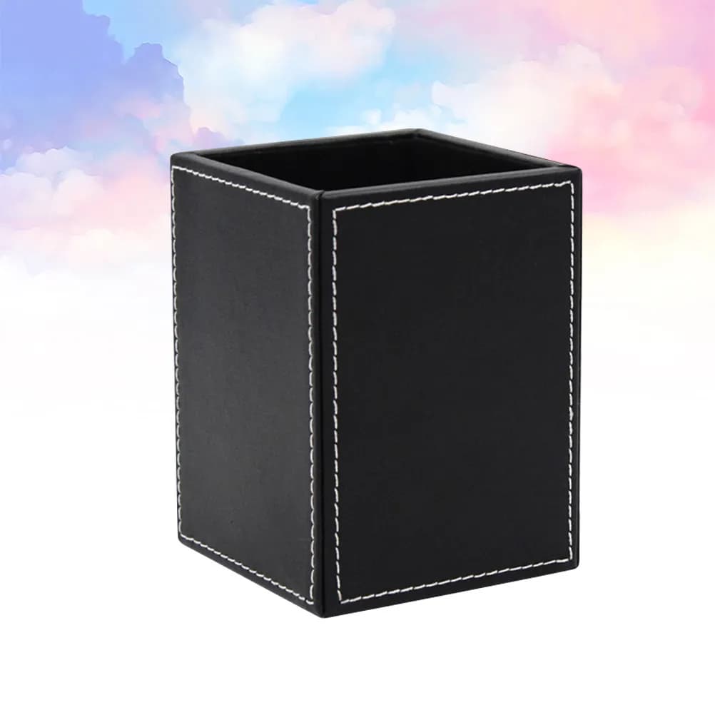 Portapenne in PU Nero, Elegante Organizzatore da Scrivania per Penne, Matite, Righelli, Decorazione per Ufficio e Casa, Contenitore per Scrivania, Regalo