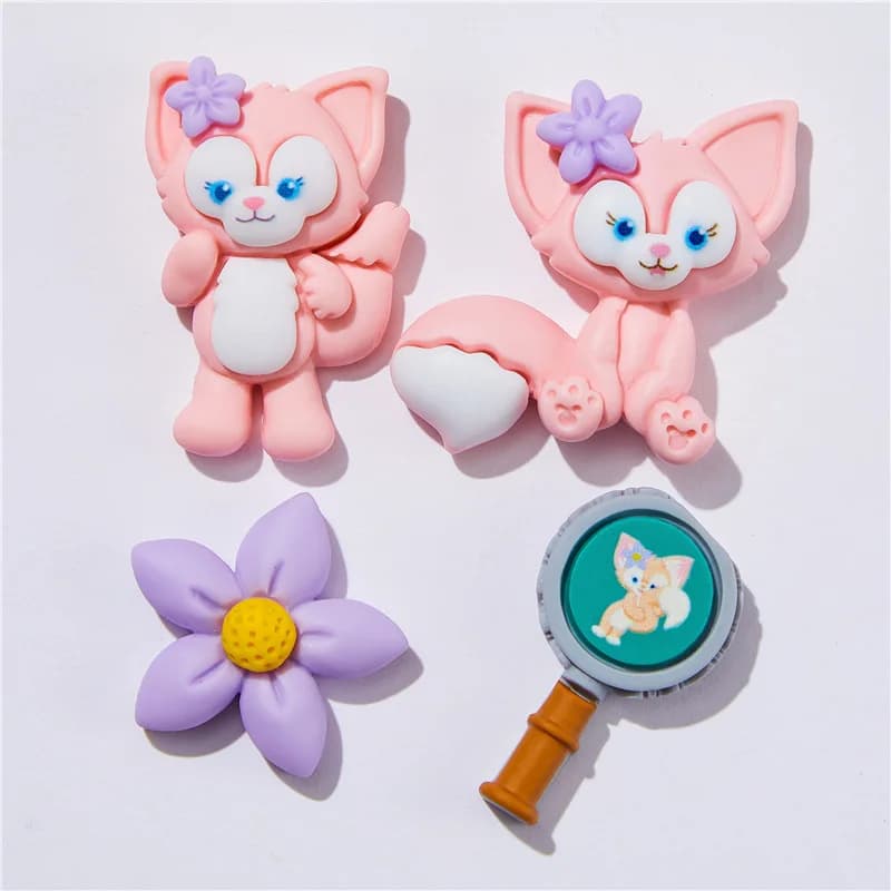 5 Pezzi Disney Stand Pink Linabell Cartoon Resin Flatback DIY Decoden Ciondoli per Custodie Telefono Accessori in Resina Fatti a Mano