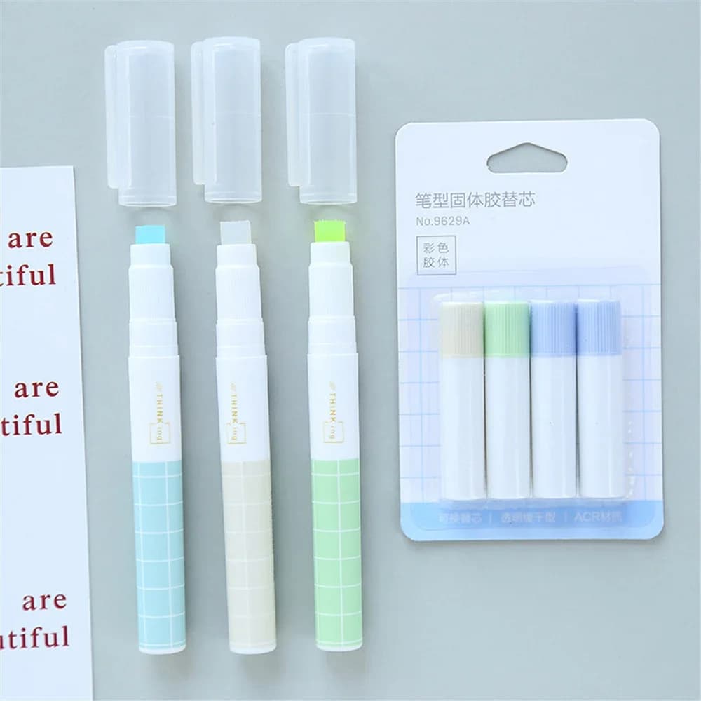 Penna per colla a colori Kawaii ad asciugatura rapida, album fai da te fatto a mano, lettera, sigillo, strumento per incollare carta, forniture di cancelleria portatili
