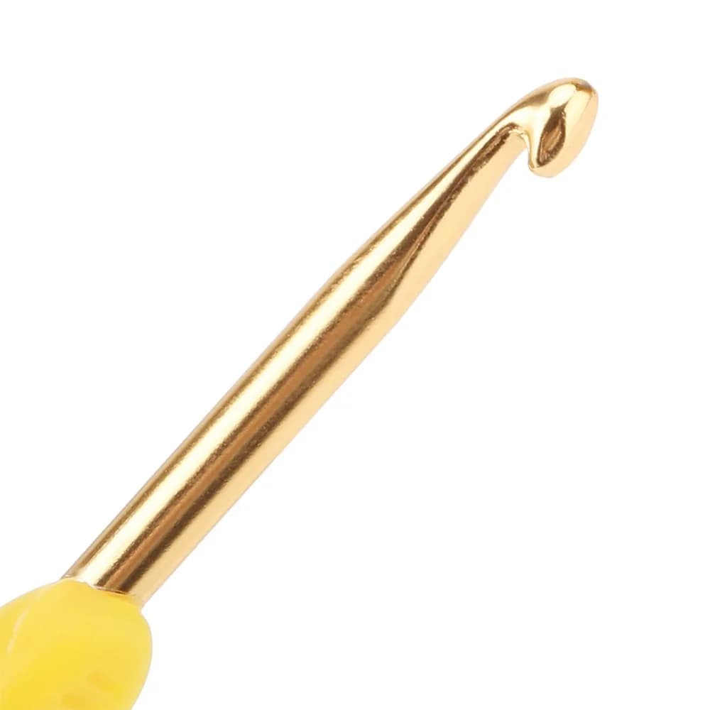 5 PCS Double Head Crochet Hook Set Aluminum Tip TPR Handle Knitting Needle Set Color Random Soft Rubber Handle