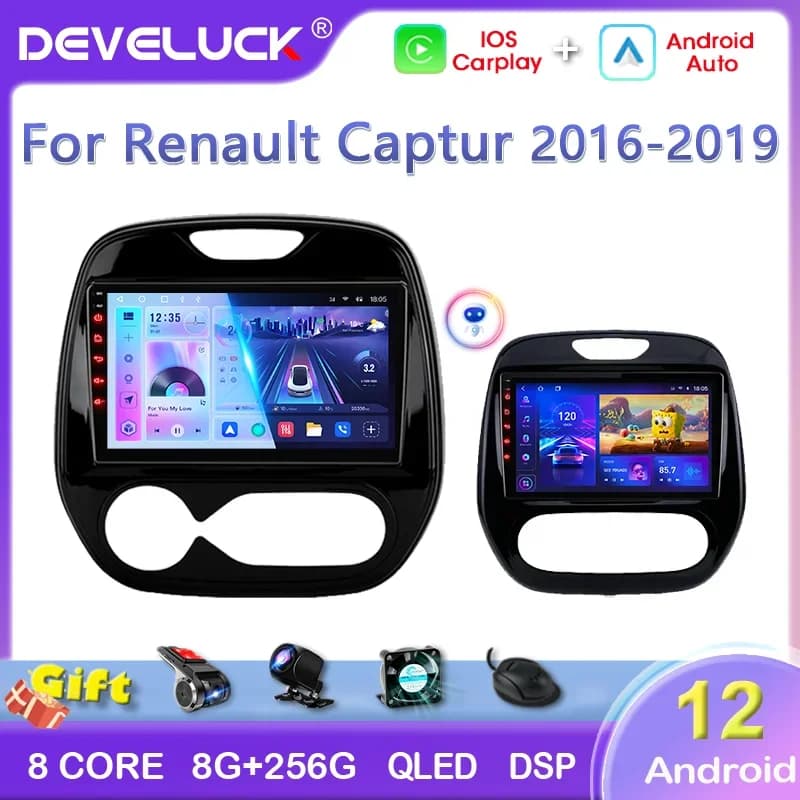 2Din Android 12 Autoradio Lettore Multimediale Per Renault Captur 2016 2017 2018 2019 DSP GPS Carplay Auto Stereo audio DVD 4G Wifi
