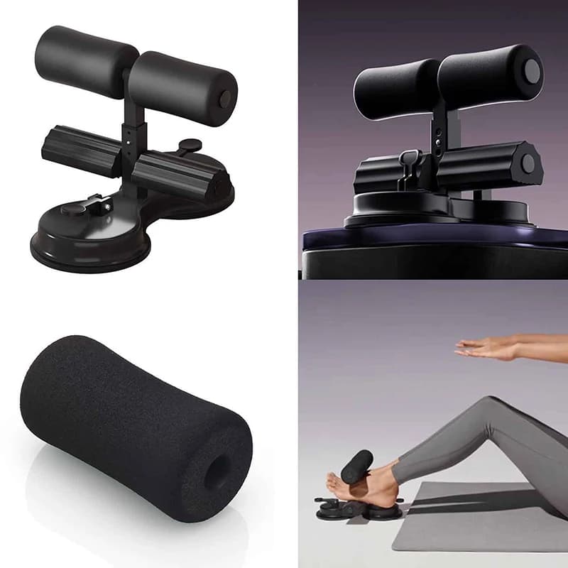 2 pieces Ab Handle for Training Rolling Foam Roller Gym Exercise Equipment Rubber Roller Sit-up Board Hook Foot Foam Fitness Pads