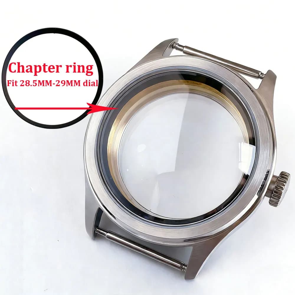 Tandorio 4 Styles Chapter Ring 38mm Retro Watch Case Sapphire Glass For 28.5mm-29mm Watch Dial Fit NH34 NH35 NH36 ETA2824 PT5000