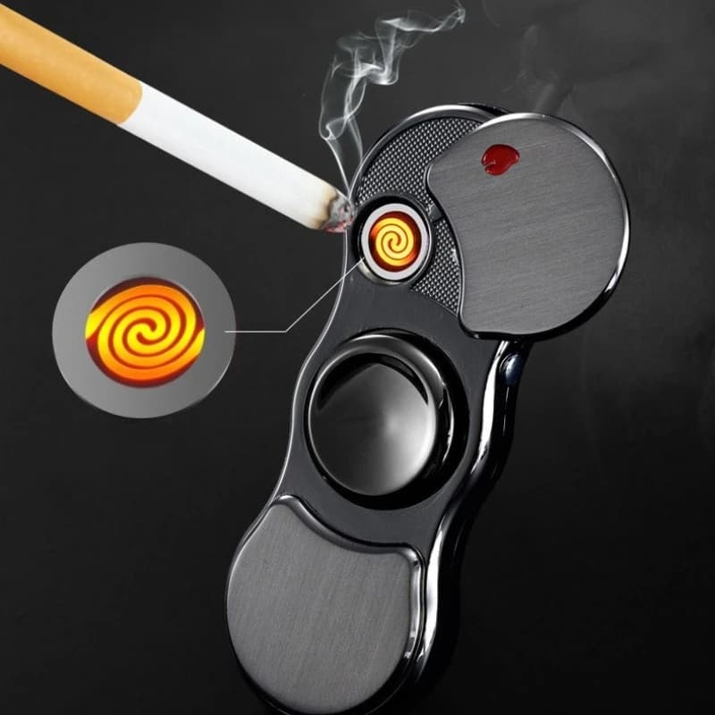 Tungsten Coil Lighter Fingertip Gyro Charging Smoking Accessories Flameless High Power Windproof Cigarette Igniter Creative Gift