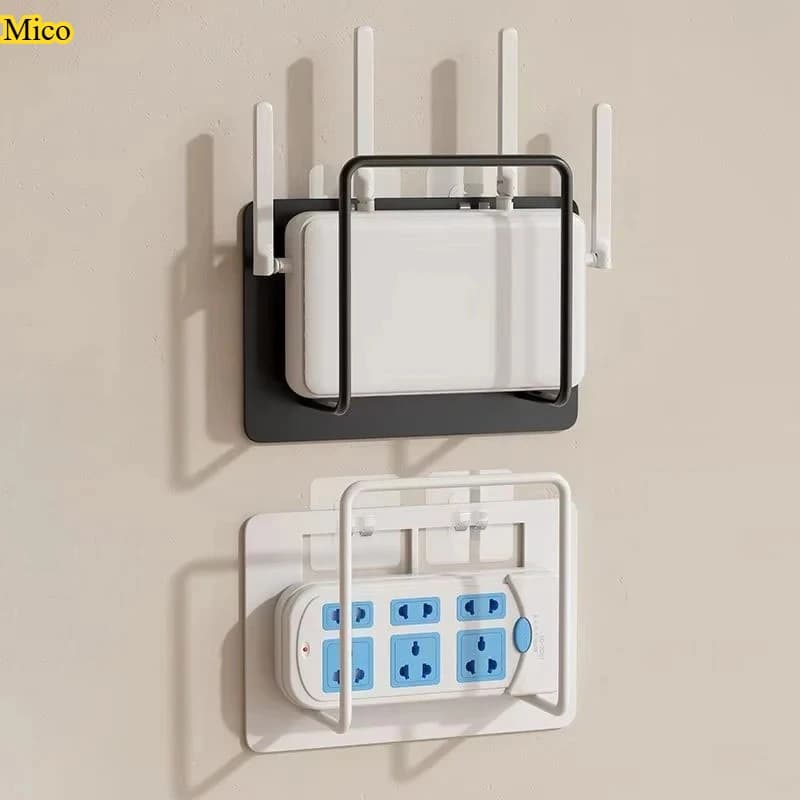 Supporto da Parete per Router con Gestione Cavi, Scaffale WiFi Senza Foratura e Staffa Porta Decoder