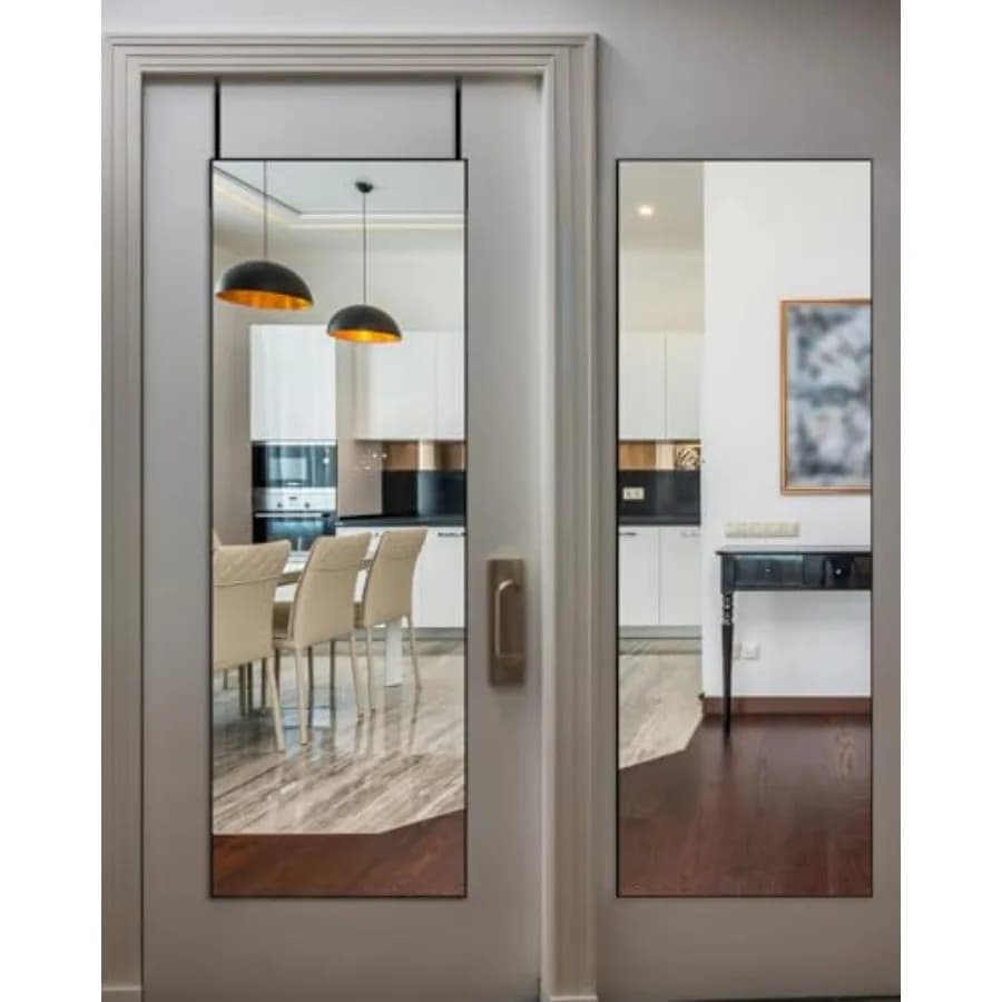 Specchio a figura intera da appendere sopra la porta 48"x14" - Montabile a parete o con 2 ganci in metallo, specchio salvaspazio per camera da letto e bagno